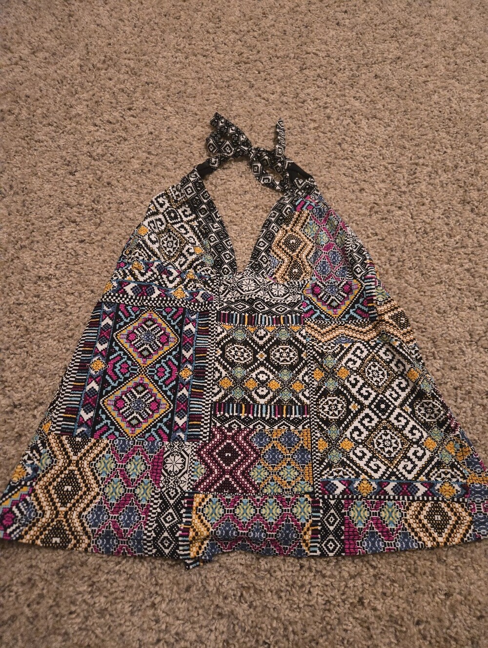 Mossimo Boho Mosaic Halter Top - Multicolor